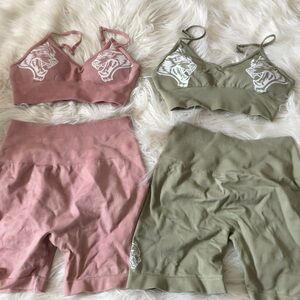 DarcSport Gym Set BUNDLE OF 2 PINK & SAGE GREEN🍉🩷💚SIZE: SMALL